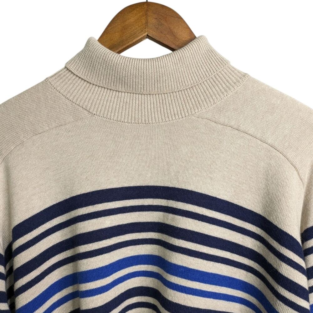 Rag & Bone Ann Sweater Large Striped Oatmeal Cotton Cashmere Luxe Quiet Luxury - Picture 3 of 12